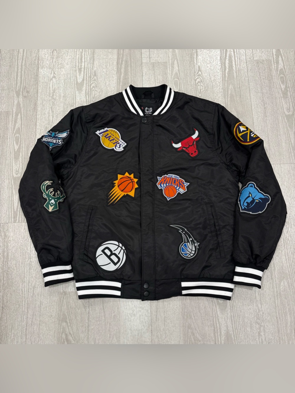 NBA Ultra Game Multi-Team Varsity Bomber Black Men’s Jacket Size S